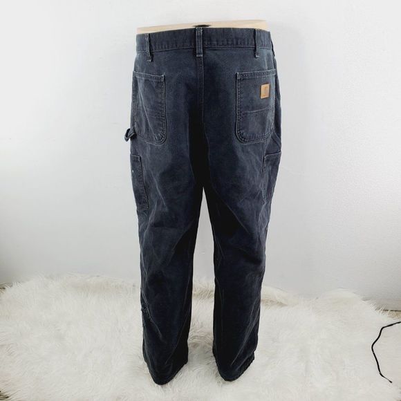 Carhartt Mens Black B11 Original Fit Washed Duck Workwear Carpenter Pant 40X30 - Picture 2 of 8